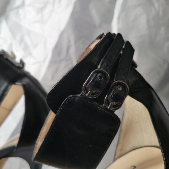 Chinese Laundry Black Leather Strappy Heels Size 7.5 - Picture 5 of 7